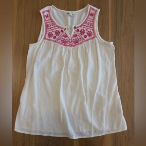 Sonoma Cream Embroidered Top – Size Small